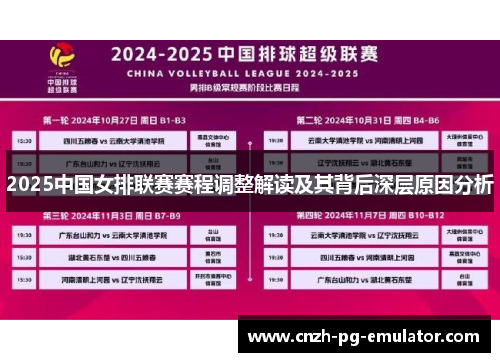 2025中国女排联赛赛程调整解读及其背后深层原因分析