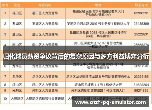 归化球员薪资争议背后的复杂原因与多方利益博弈分析