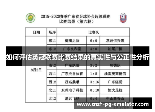 如何评估英冠联赛比赛结果的真实性与公正性分析